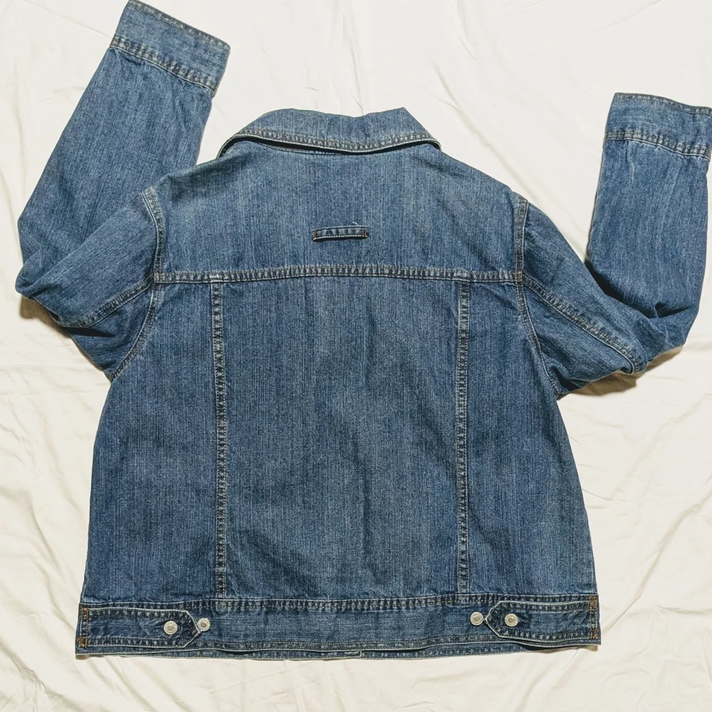 Liz Claiborne Denim Jean Jacket Blue 100% Cotton Button Chest Pockets 2X Plus Sz
